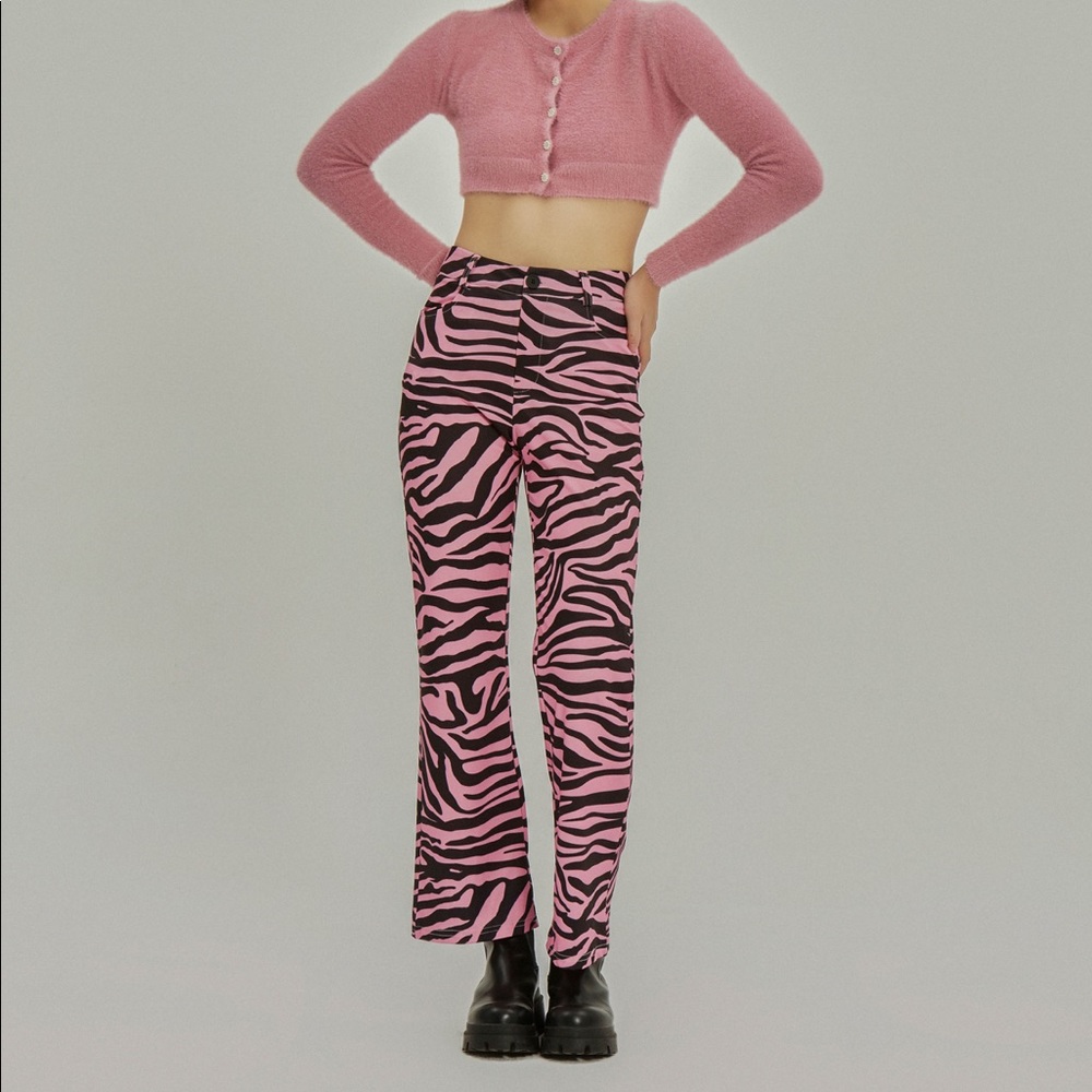 Pink Zebra Pattern Trousers or Pants